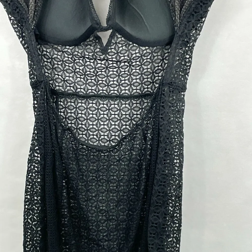 Victoria Secret women's lace bustier 36C slip lingerie garter dress nightwear